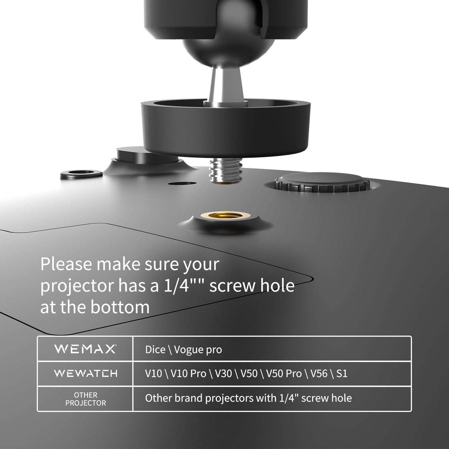 [Vorbestellung]PS105 Projektorhalterung für Deckenmontage mit universeller 1/4"-Schraube für alle Projektoren
