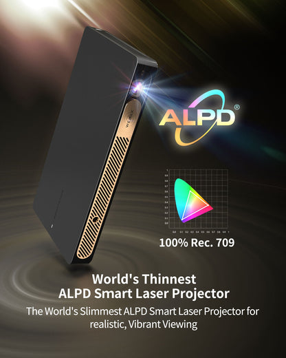Wemax Go Advanced tragbarer Laserprojektor, Mini-Stativ und 40"-Klappbildschirm