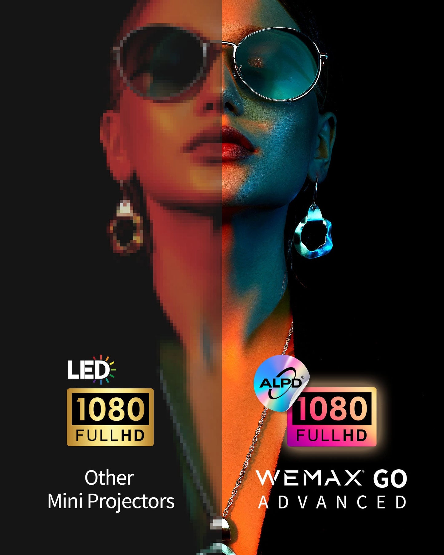 Wemax Go Advanced tragbarer Laserprojektor, Mini-Stativ und 40"-Klappbildschirm