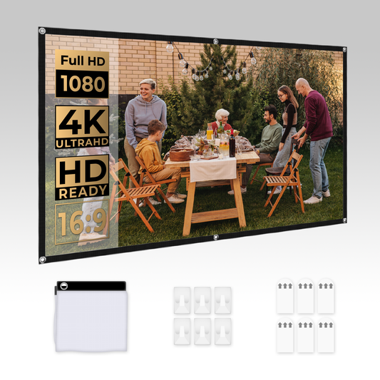 100" HD faltbare und mobile Projektorleinwand für den Innen- und Außenbereich