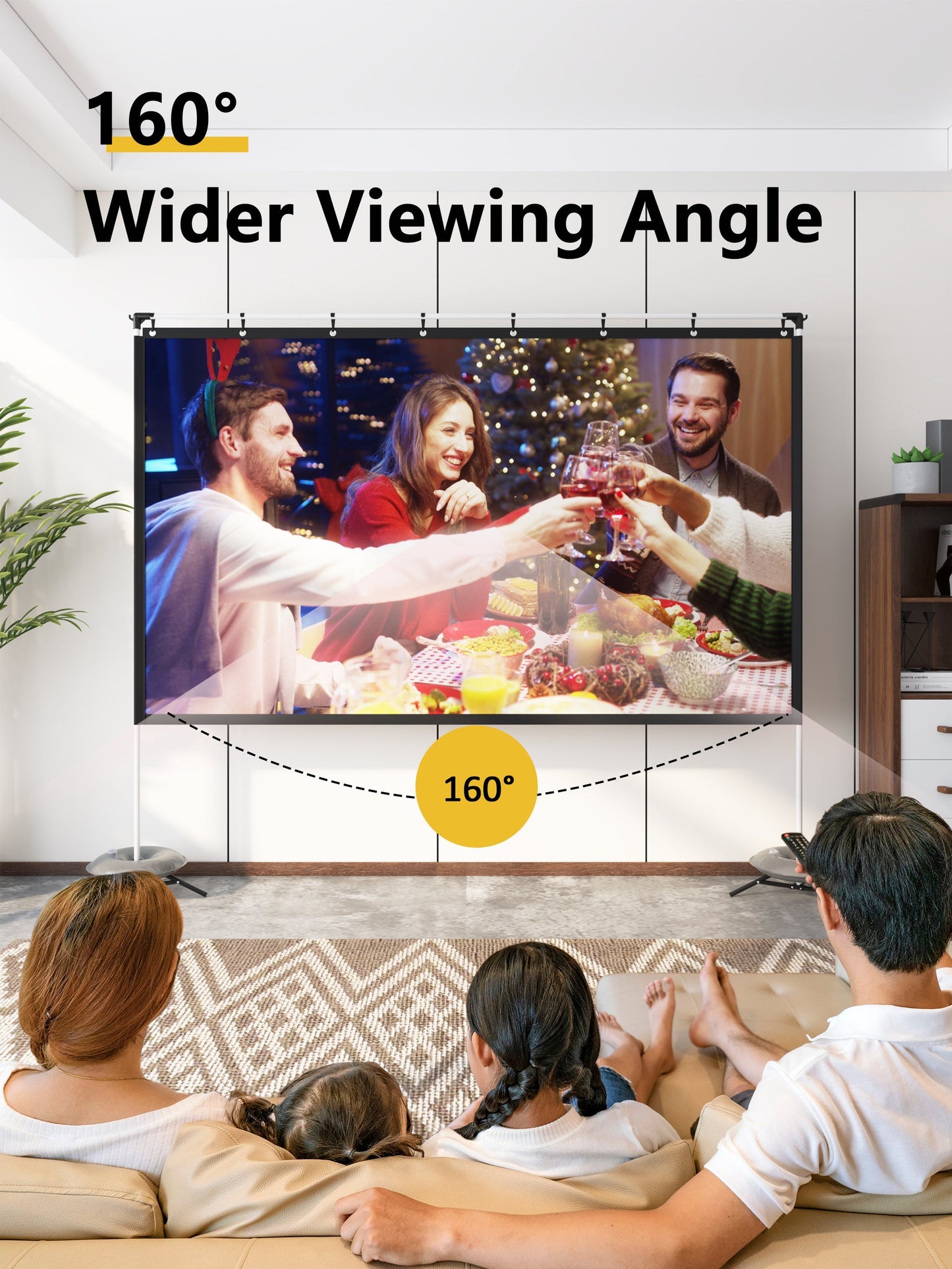 120 Inch Portable Projector Screen with Stand